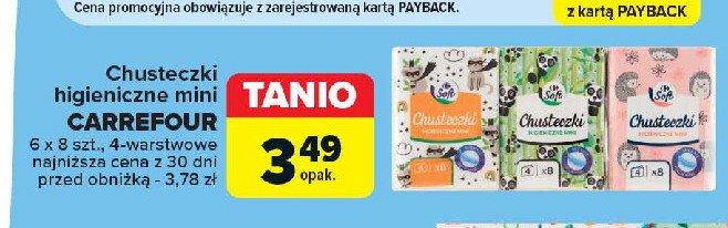 Chusteczki higieniczne mini Carrefour promocja