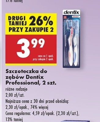 Szczoteczka do z臋b贸w professional mi臋kka Dentix promocja