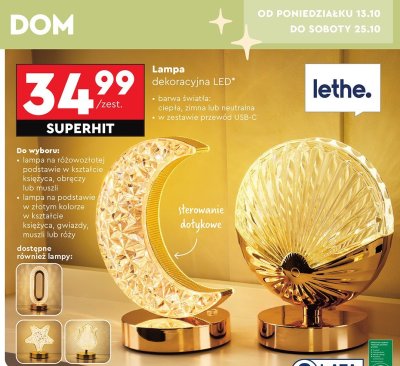 Lampa dekoracyjna LED na podstawie lethe promocja w Biedronka