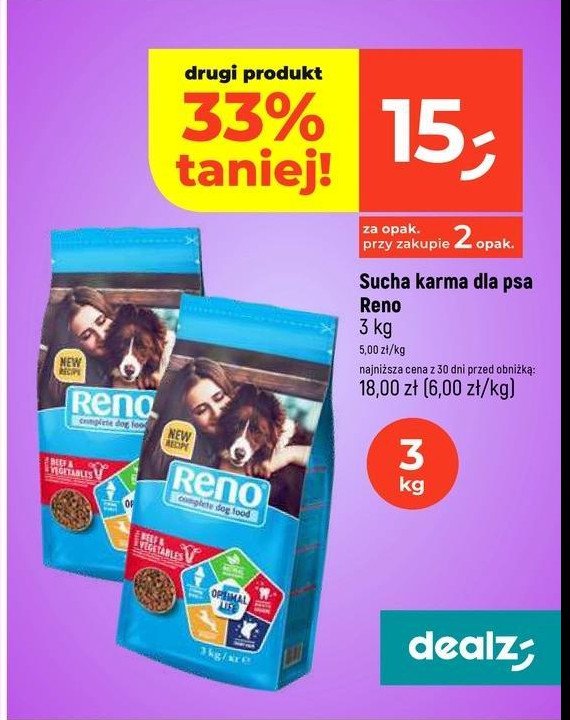 Karma dla psa wołowina Reno promocja w Dealz