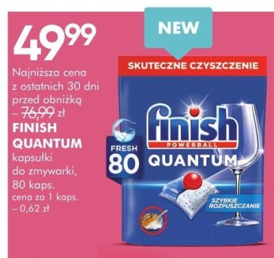 Tabletki do zmywarki Finish Quantum Fresh 80 kapsułek promocja w Super-Pharm
