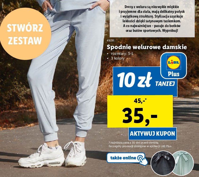 Spodnie damskie welur rozm. s-l promocja