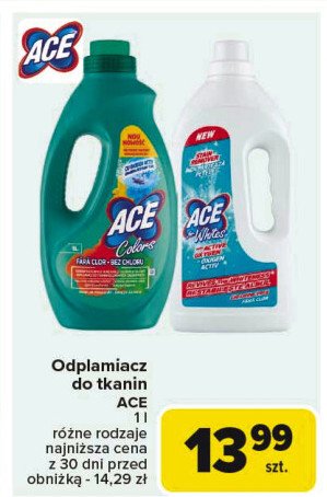 Odplamiacz Ace whites promocja w Carrefour Market