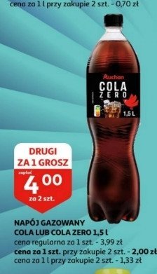 Napój cola zero Auchan różnorodne (logo czerwone) promocja