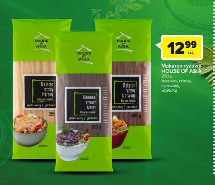 Makaron ryżowy brązowy House of asia promocja