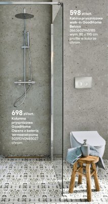 Kabina prysznicowa walk-in GoodHome Beloya promocja w Castorama