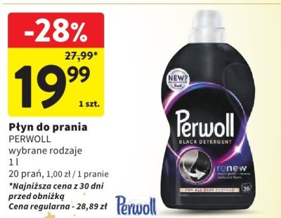 Płyn do prania PERWOLL, wybrane rodzaje 1 l promocja w Intermarche