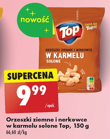 Orzeszki ziemne i nerkowce w karmelu solone Top akardo Top (biedronka) promocja