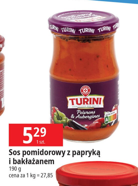 Sos pomidorowy z papryką i bakłażanem Wiodąca marka turini promocja