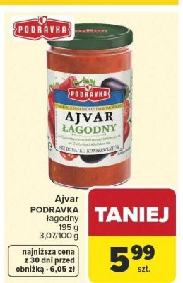 Ajvar PODRAVKA łagodny promocja w Carrefour Market
