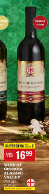 Wino Alazani Valley półsłodkie czerwone promocja w Biedronka