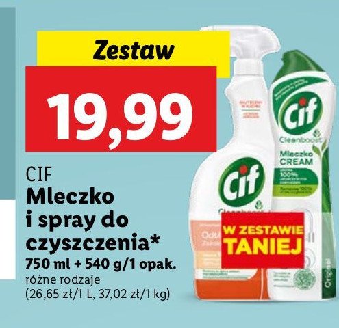 Spray przeciw tłuszczowi + mleczko do czyszczenia Cif promocja