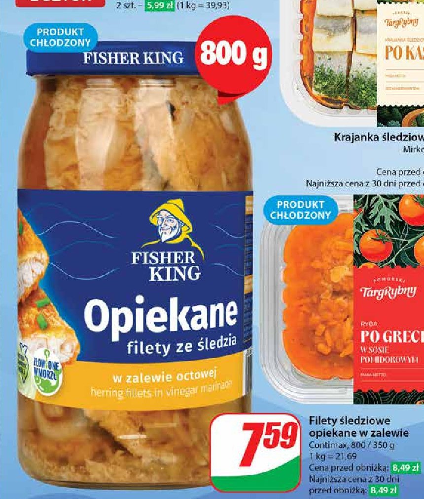 Filety śledziowe opiekane w zalewie octowej Fisher king promocja