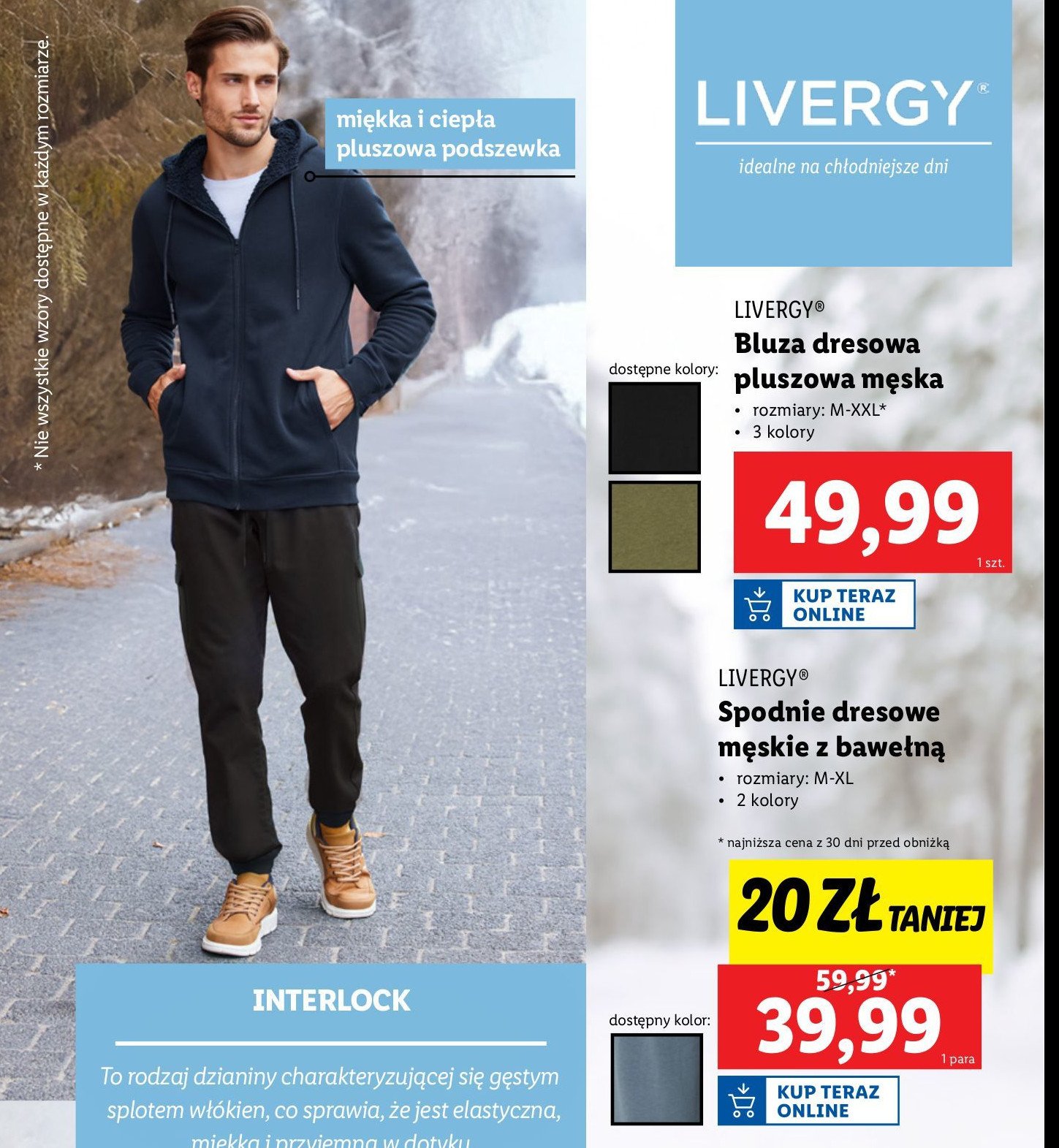 Bluza męska dresowa Livergy promocja