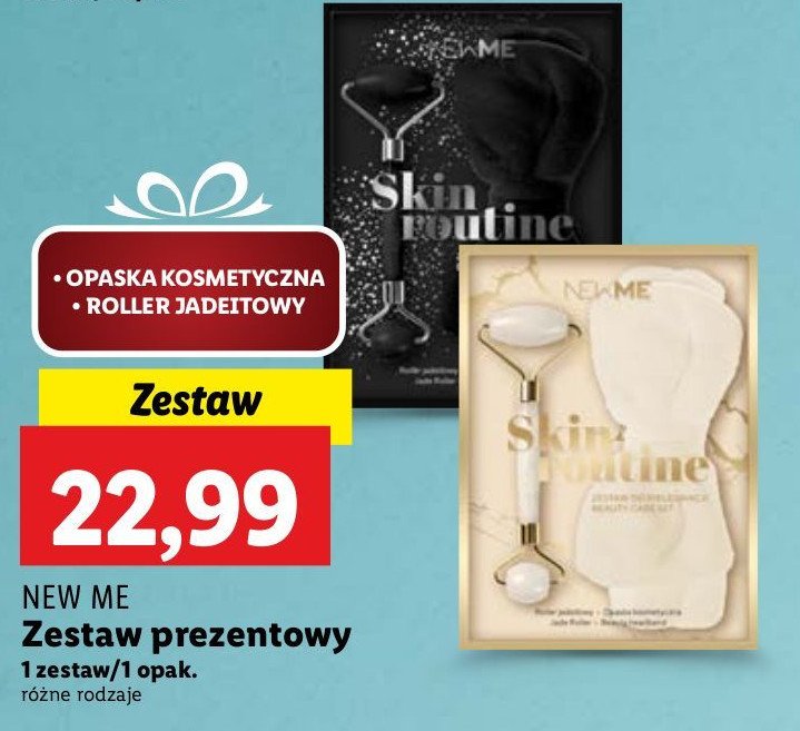 Zestaw w pudełku czarny: opaska kosmetyczna + roller jadeitowy Newme promocja