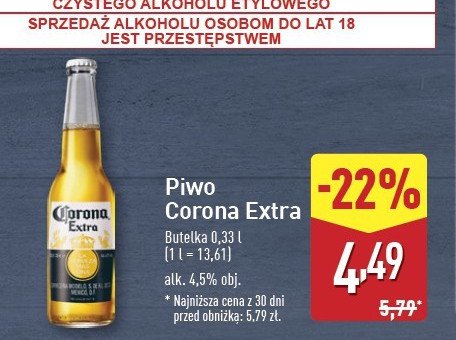 Piwo Corona Extra promocja w Aldi