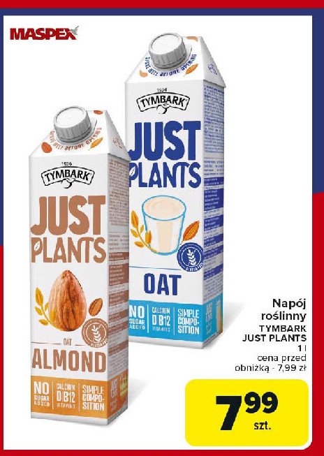 Nap贸j migda艂owy TYMBARK JUST PLANTS promocja