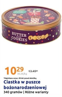 Ciastka w puszce bożonarodzeniowej Butter Cookies promocja w Action