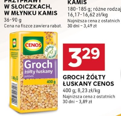 Groch żółty łuskany Cenos promocja w Stokrotka