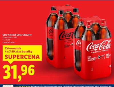 Napój Coca-Cola lub Coca-Cola Zero promocja w Lidl