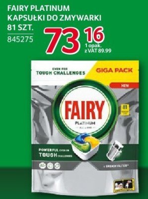 Kapsułki do zmywarki Fairy Platinum 81 szt. promocja w Selgros