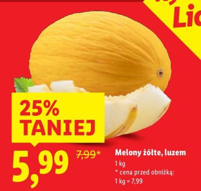 Melony żółte luzem promocja w Lidl