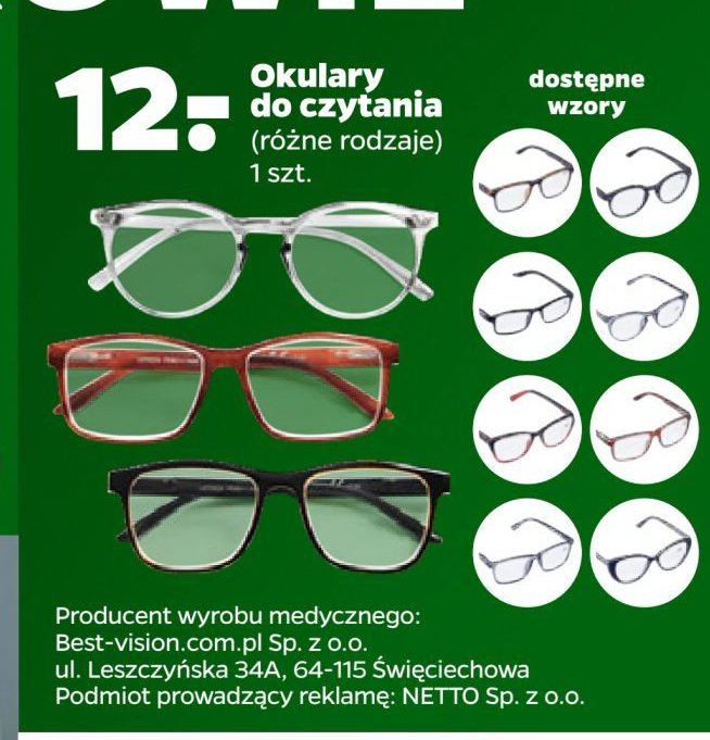 Okulary do czytania promocja w Netto