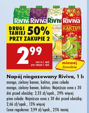 Napój pina colada Riviva promocja w Biedronka