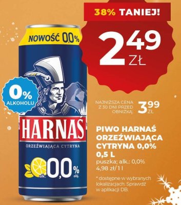 Piwo HARNAŚ ORZEŹWIAJĄCA CYTRYNA 0,0% Harnaś promocja w Duży Ben