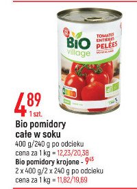 Pomidory całe bez skórki w soku pomidorowym Wiodąca marka bio village promocja