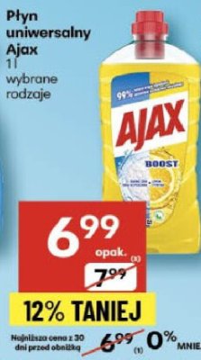 Płyn uniwersalny Ajax promocja w Delikatesy Centrum
