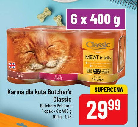 Karma dla kota wołowina-dziczyzna*kurczak Butcher's classic promocja