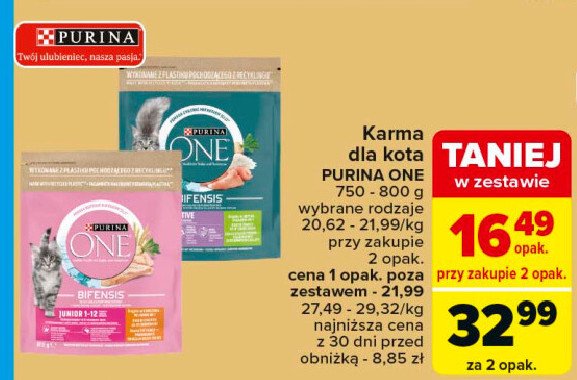 Karma dla kota junior Purina one bifensis promocja