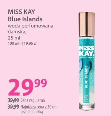 Woda perfumowana damska MISS KAY Blue Islands promocja w Hebe