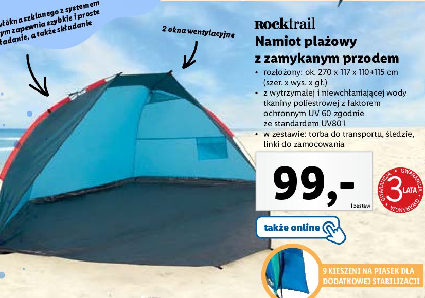 Namiot plażowy ROCKTRAIL promocje
