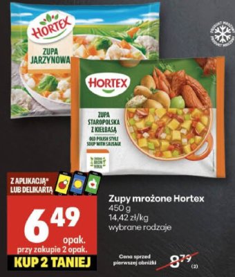 Zupy mrożone Hortex wybrane rodzaje promocja w Delikatesy Centrum