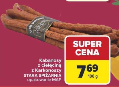 Kabanosy z cielęciną z karkonoszy Niebieszczańscy promocja w Carrefour Market