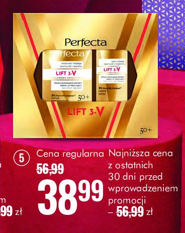 Zestaw w pudełku lift 3-v 50+: krem do twarzy 50 ml + krem pod oczy 15 ml Perfecta zestawy promocja w Super-Pharm