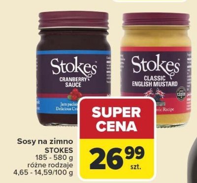 Sos na zimno STOKES Classic English Mustard 185-580g promocja w Carrefour