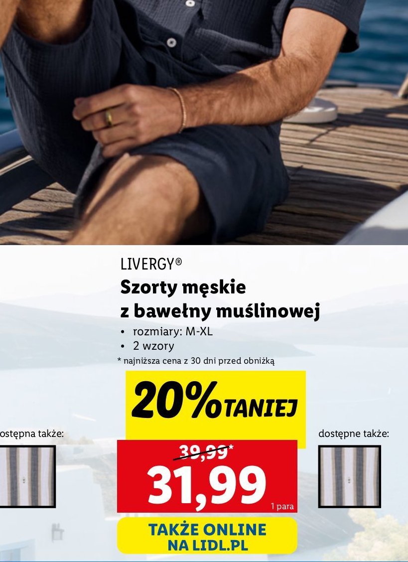 Szorty męskie m-xl Livergy promocja w Lidl