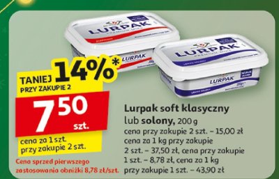 Lurpak soft klasyczny lub solony promocja w Auchan