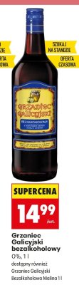 Wino Grzaniec Galicyjski bezalkoholowy promocja w Biedronka