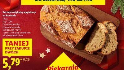 Chleb Bochen rustykalny wypiekany na kamieniu promocja w Lidl