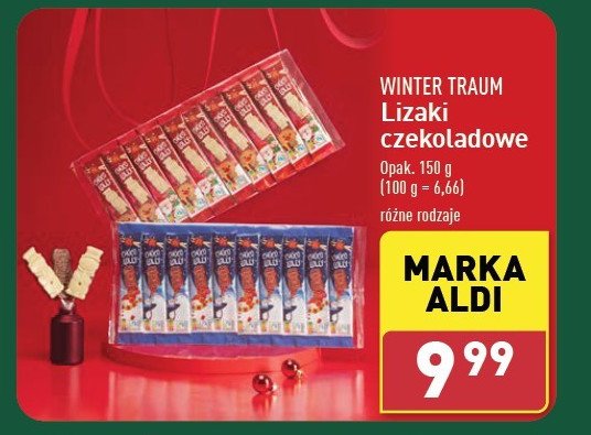 Lizaki z czekolady białej Wintertraum promocja