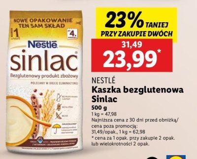 Nestle Sinlac - kaszka zbożowa bezglutenowa promocja