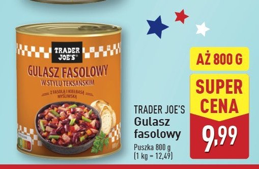 Gulasz fasolowy Trader joe's promocja w Aldi