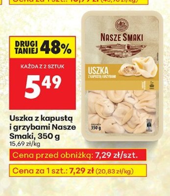 Uszka z kapustą i grzybami Nasze Smaki 350 g promocja w Biedronka