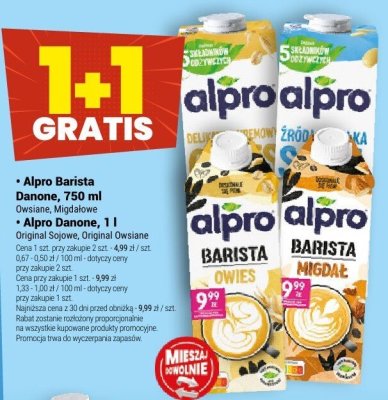 Napój Alpro Danone, 1 l różne smaki promocja w Twój Market