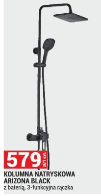 Kolumna natryskowa ARIZONA BLACK z baterią, 3-funkcyjna rączka promocja w Merkury Market
