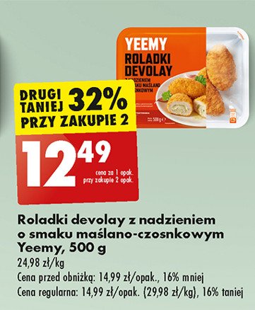 Roladki devolay z nadzieniem maślano-czosnkowym Yeemy promocja